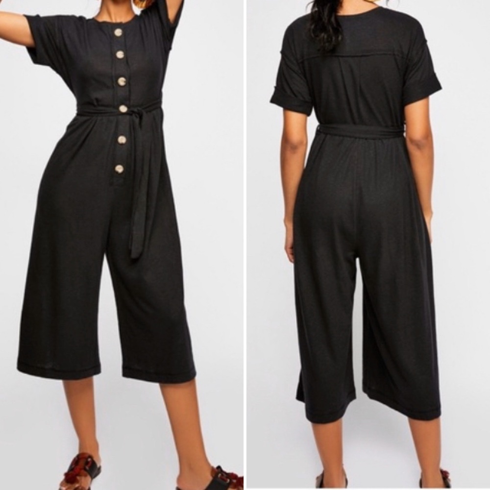 New Free People Beach Lighthouse Linen Jumpsuit